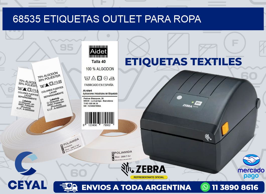 68535 ETIQUETAS OUTLET PARA ROPA