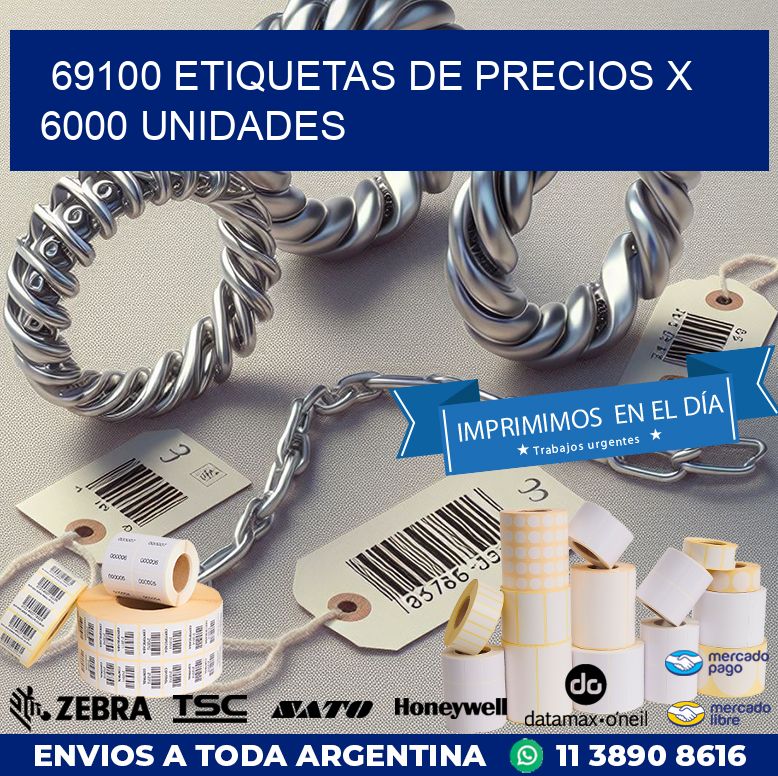 69100 ETIQUETAS DE PRECIOS X 6000 UNIDADES