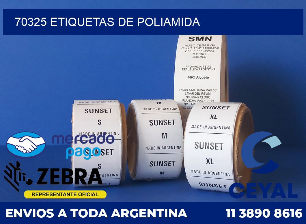 70325 ETIQUETAS DE POLIAMIDA