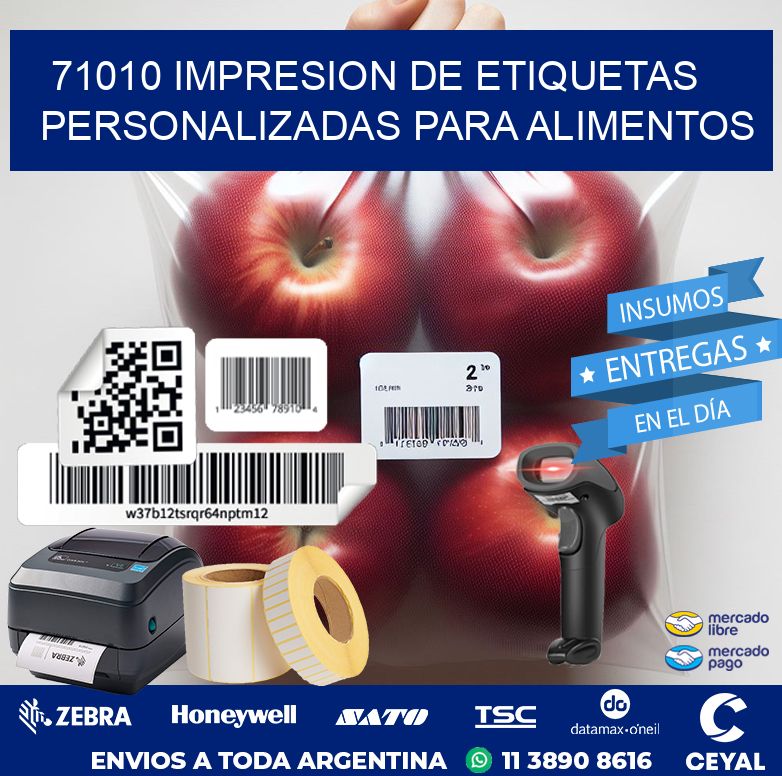 71010 IMPRESION DE ETIQUETAS PERSONALIZADAS PARA ALIMENTOS