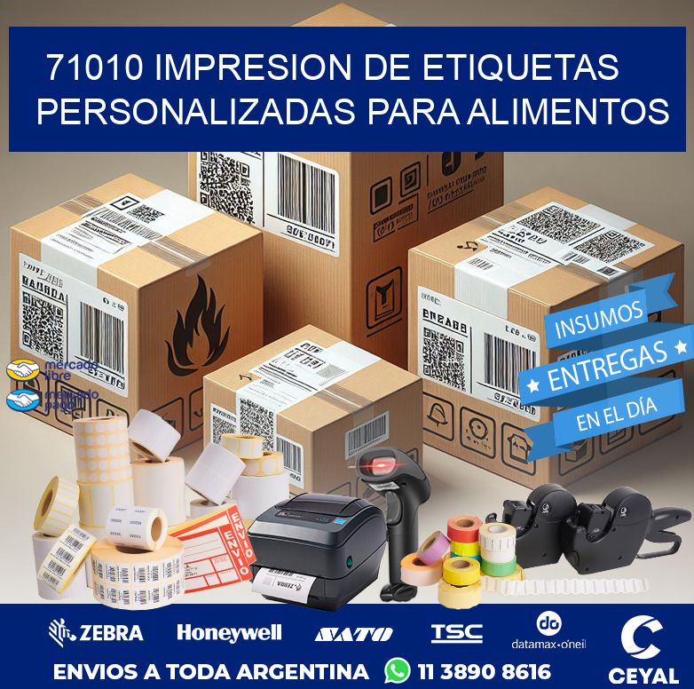 71010 IMPRESION DE ETIQUETAS PERSONALIZADAS PARA ALIMENTOS