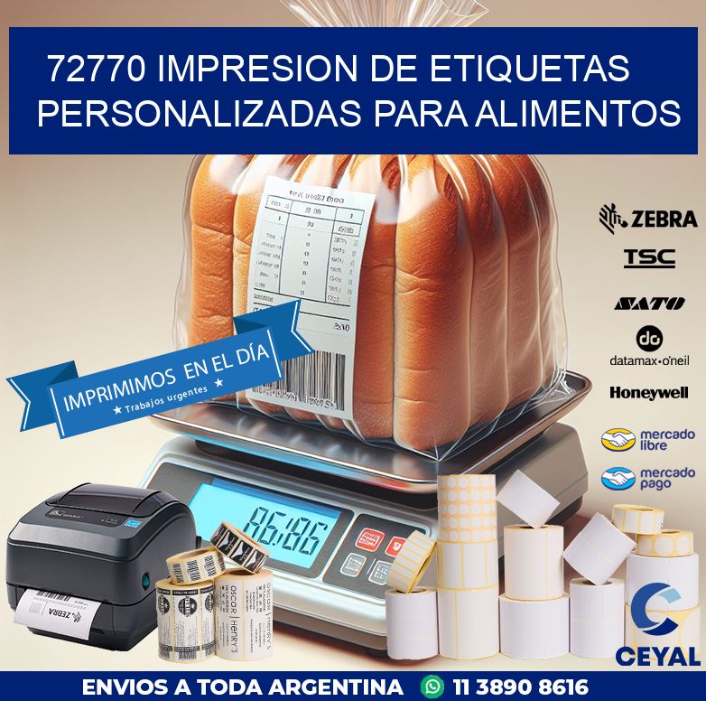 72770 IMPRESION DE ETIQUETAS PERSONALIZADAS PARA ALIMENTOS