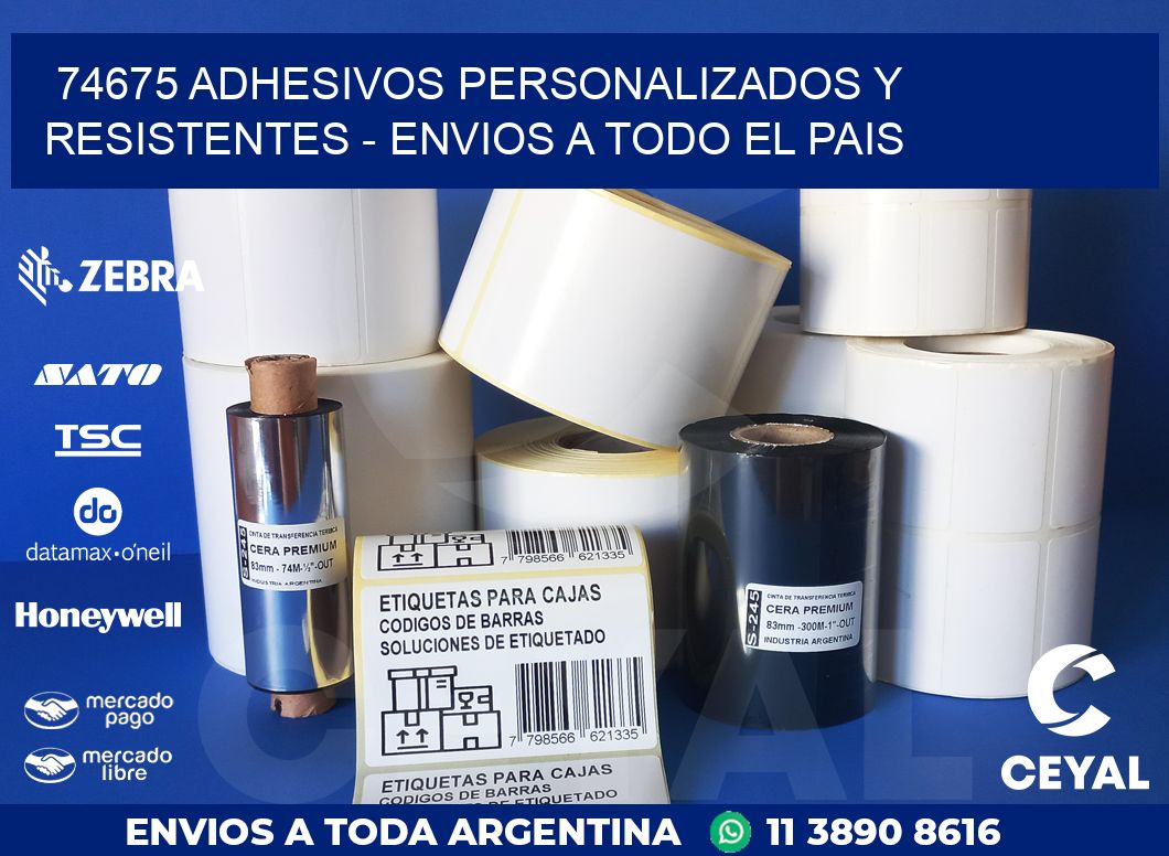 74675 ADHESIVOS PERSONALIZADOS Y RESISTENTES - ENVIOS A TODO EL PAIS