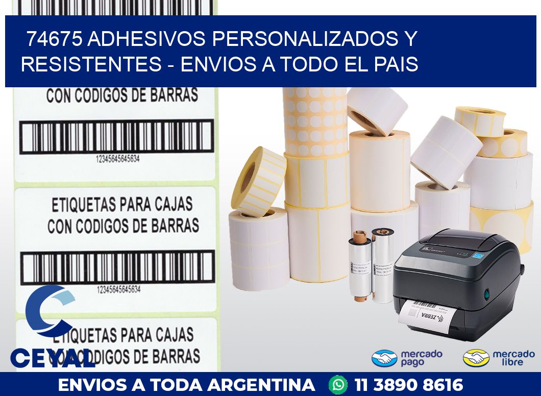 74675 ADHESIVOS PERSONALIZADOS Y RESISTENTES - ENVIOS A TODO EL PAIS