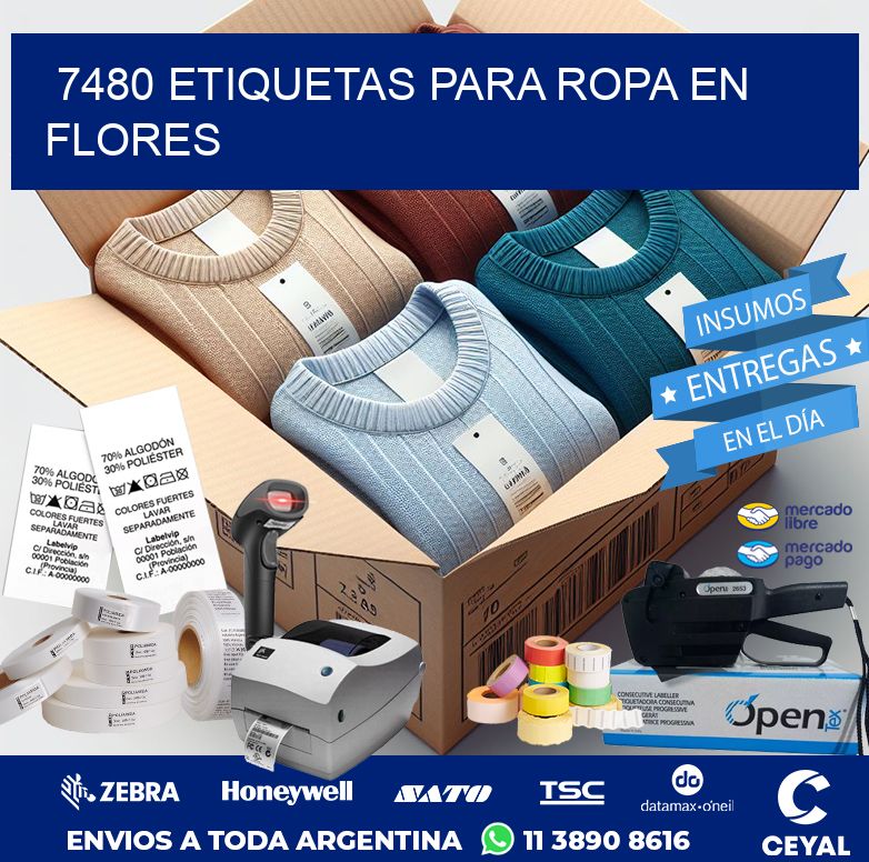 7480 ETIQUETAS PARA ROPA EN FLORES