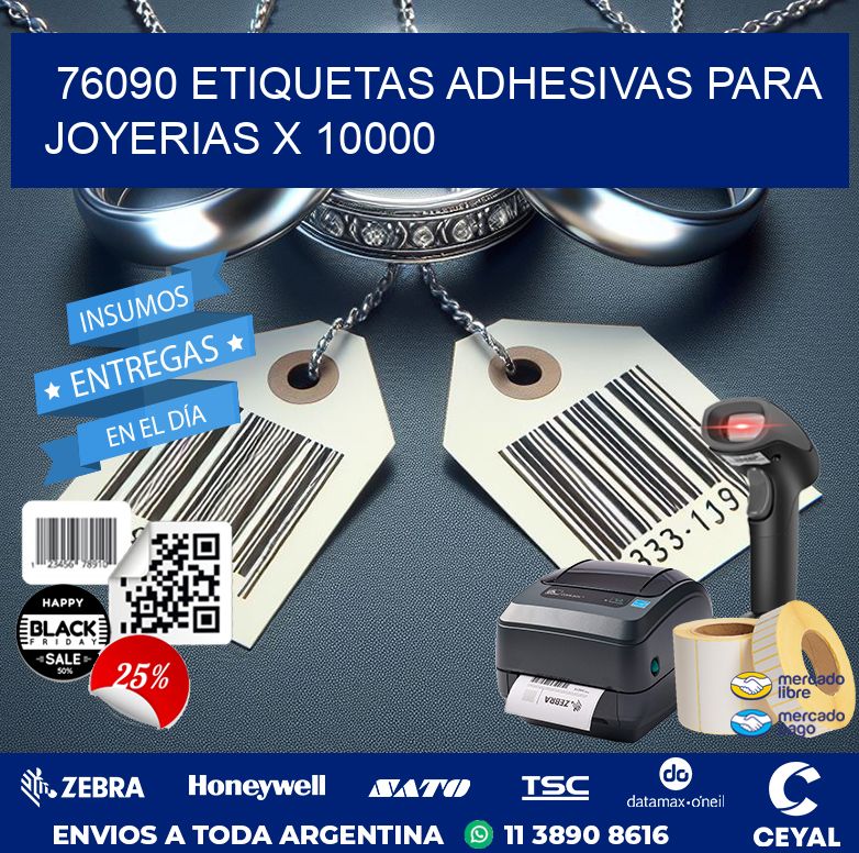 76090 ETIQUETAS ADHESIVAS PARA JOYERIAS X 10000