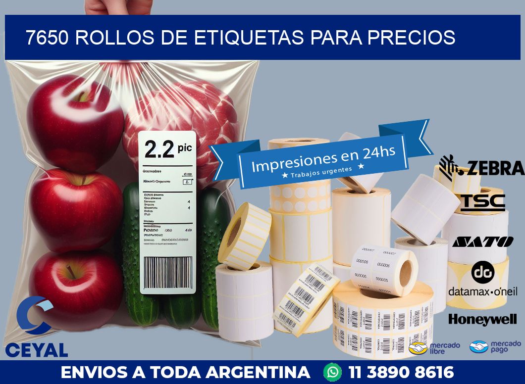 7650 ROLLOS DE ETIQUETAS PARA PRECIOS