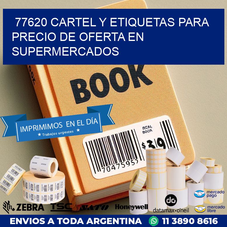 77620 CARTEL Y ETIQUETAS PARA PRECIO DE OFERTA EN SUPERMERCADOS
