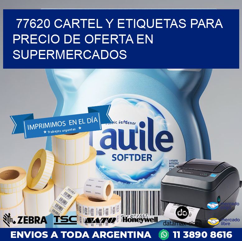 77620 CARTEL Y ETIQUETAS PARA PRECIO DE OFERTA EN SUPERMERCADOS