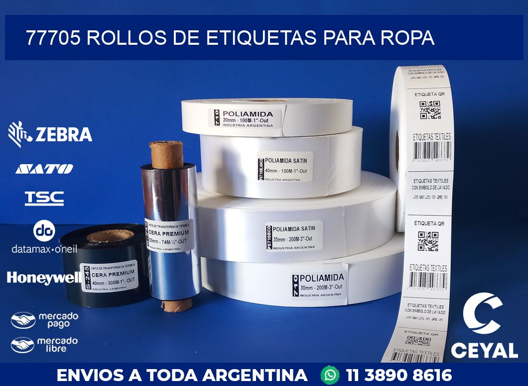 77705 ROLLOS DE ETIQUETAS PARA ROPA