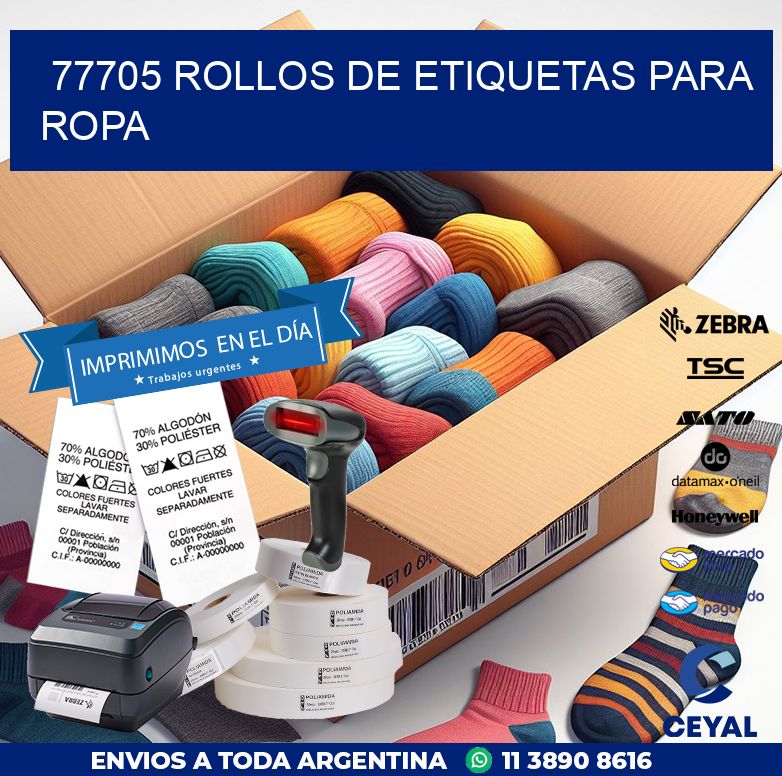 77705 ROLLOS DE ETIQUETAS PARA ROPA