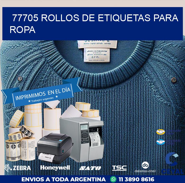 77705 ROLLOS DE ETIQUETAS PARA ROPA