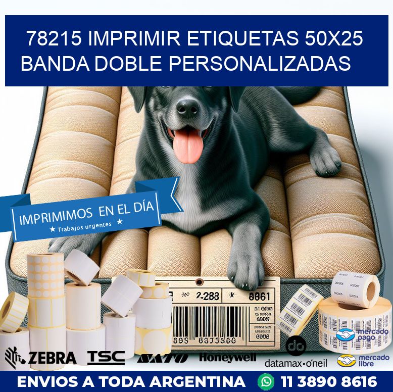 78215 IMPRIMIR ETIQUETAS 50X25 BANDA DOBLE PERSONALIZADAS