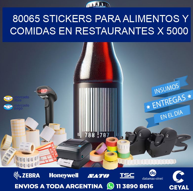 80065 STICKERS PARA ALIMENTOS Y COMIDAS EN RESTAURANTES X 5000