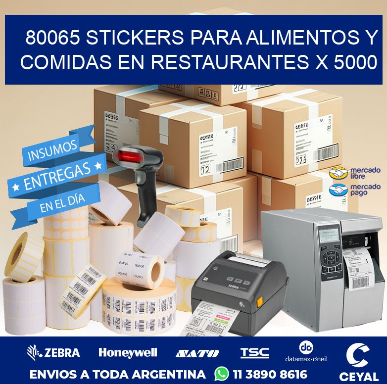 80065 STICKERS PARA ALIMENTOS Y COMIDAS EN RESTAURANTES X 5000