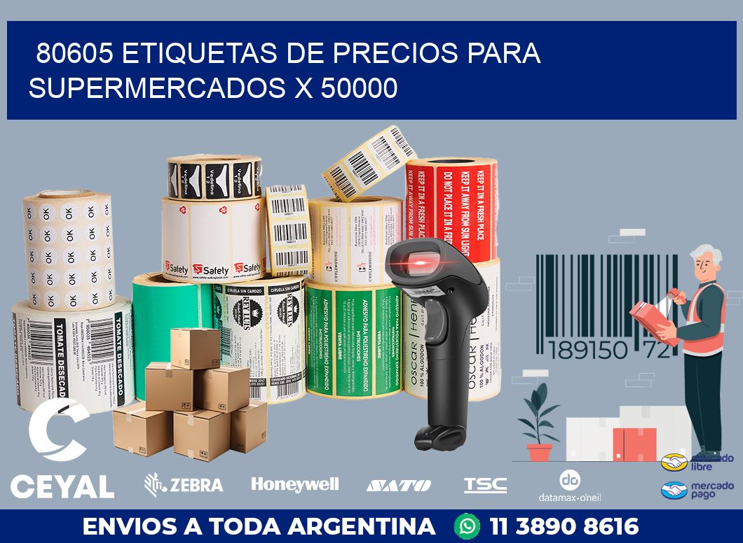 80605 ETIQUETAS DE PRECIOS PARA SUPERMERCADOS X 50000