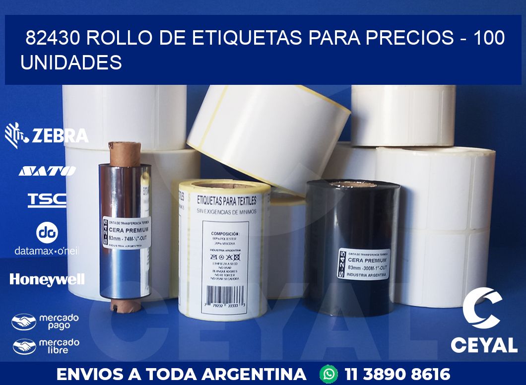 82430 ROLLO DE ETIQUETAS PARA PRECIOS - 100 UNIDADES