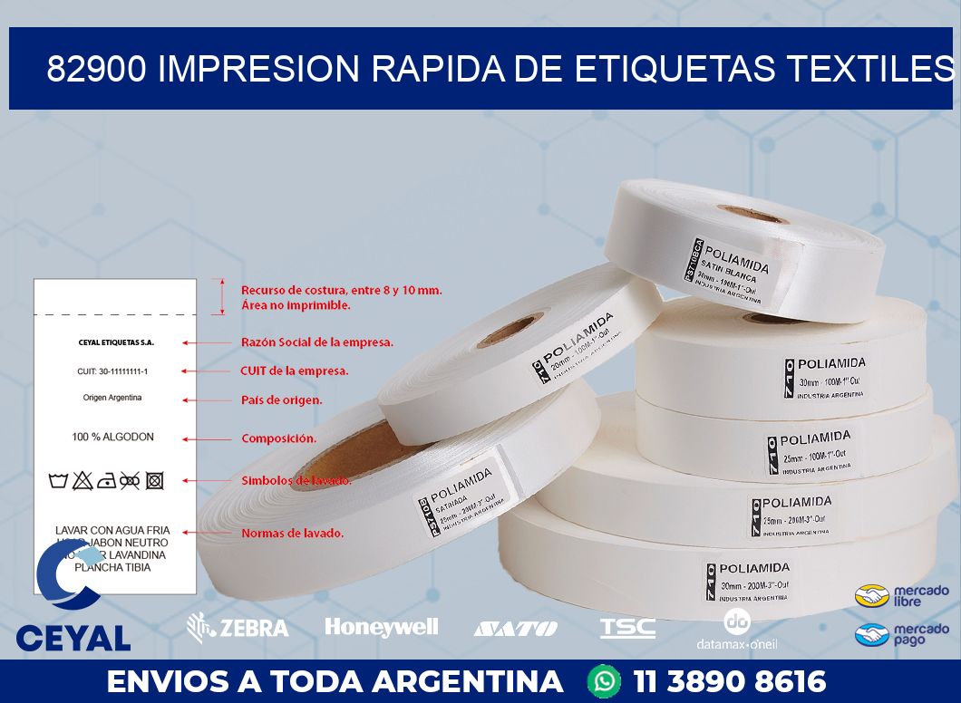 82900 IMPRESION RAPIDA DE ETIQUETAS TEXTILES