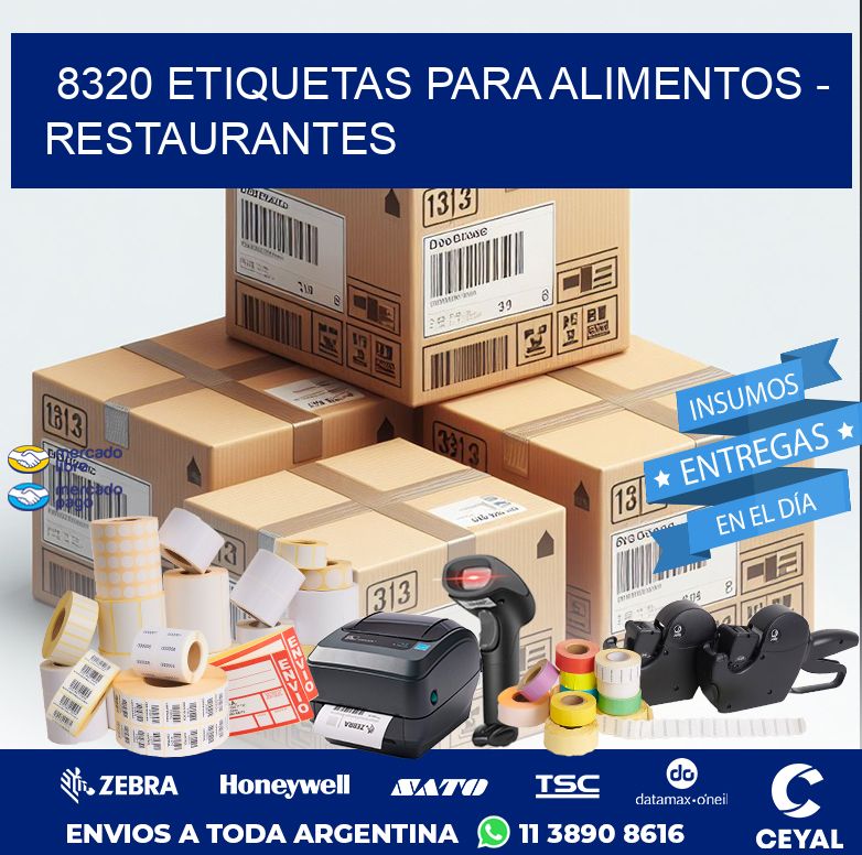 8320 ETIQUETAS PARA ALIMENTOS - RESTAURANTES