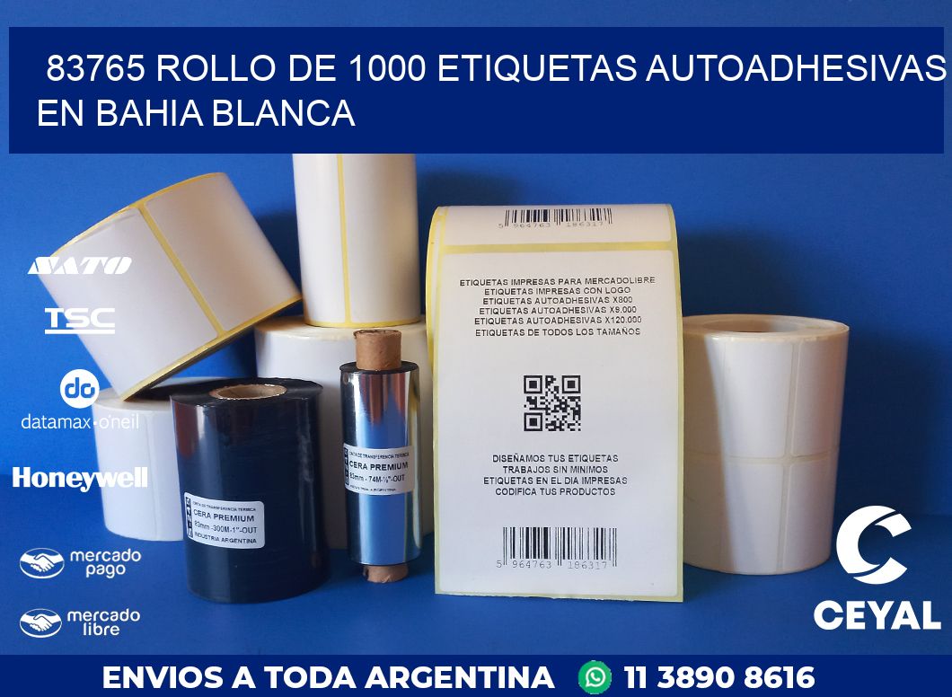 83765 ROLLO DE 1000 ETIQUETAS AUTOADHESIVAS EN BAHIA BLANCA
