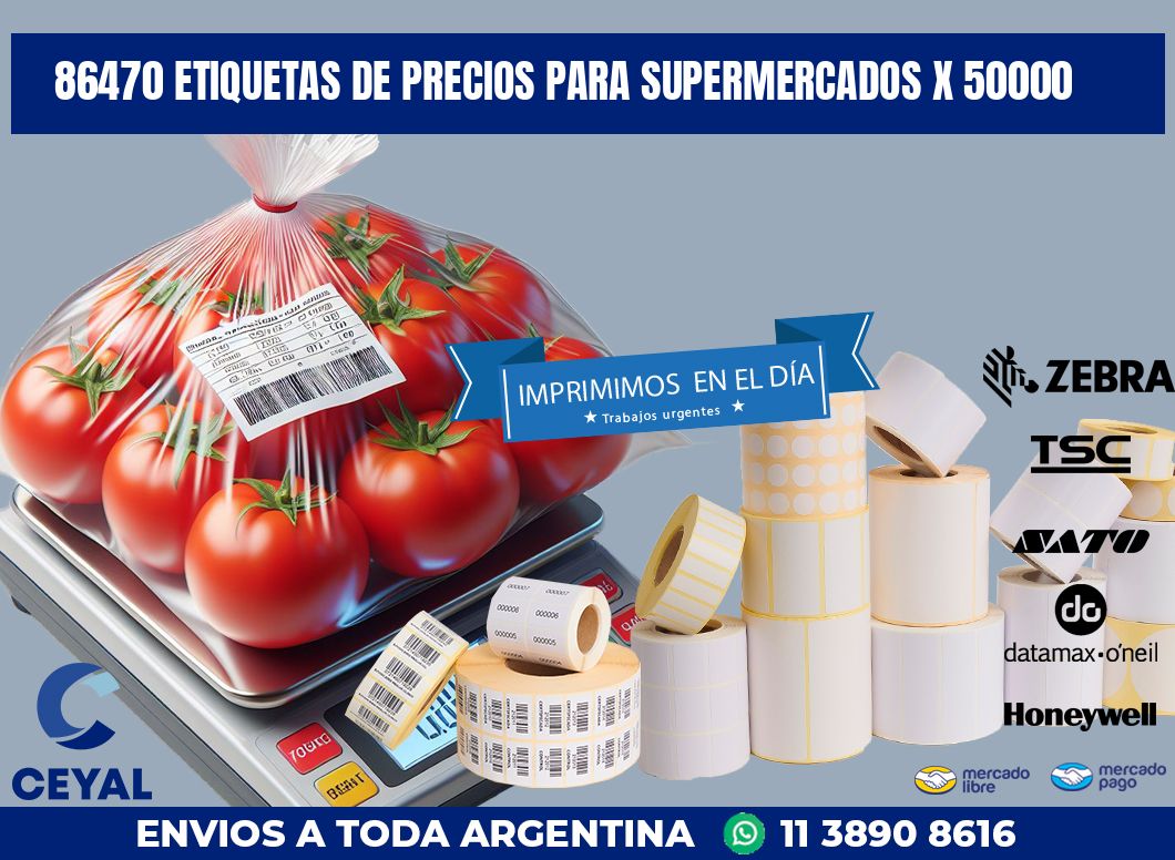 86470 ETIQUETAS DE PRECIOS PARA SUPERMERCADOS X 50000