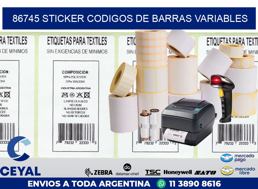 86745 STICKER CODIGOS DE BARRAS VARIABLES