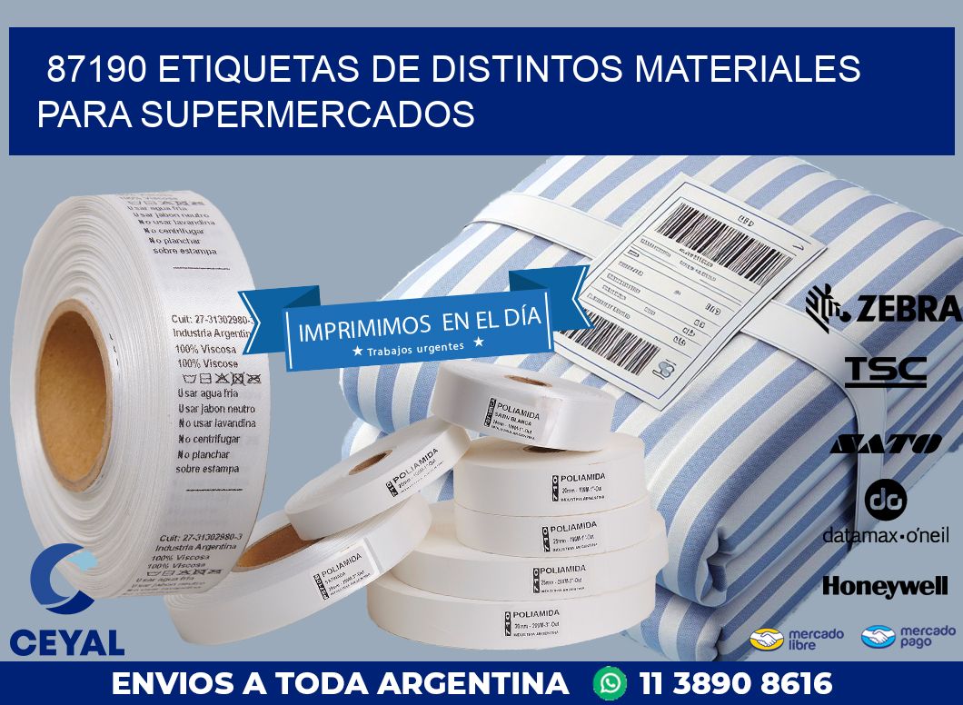 87190 ETIQUETAS DE DISTINTOS MATERIALES PARA SUPERMERCADOS