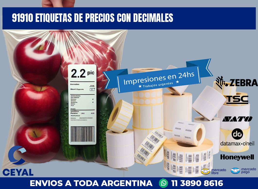 91910 ETIQUETAS DE PRECIOS CON DECIMALES