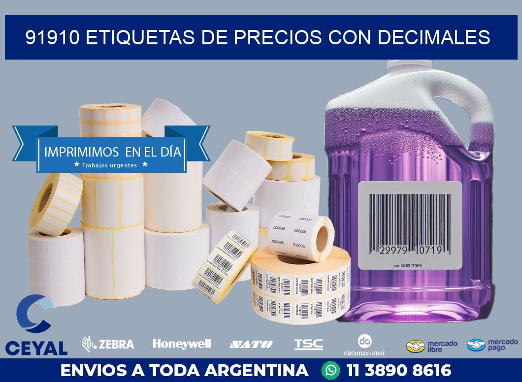 91910 ETIQUETAS DE PRECIOS CON DECIMALES