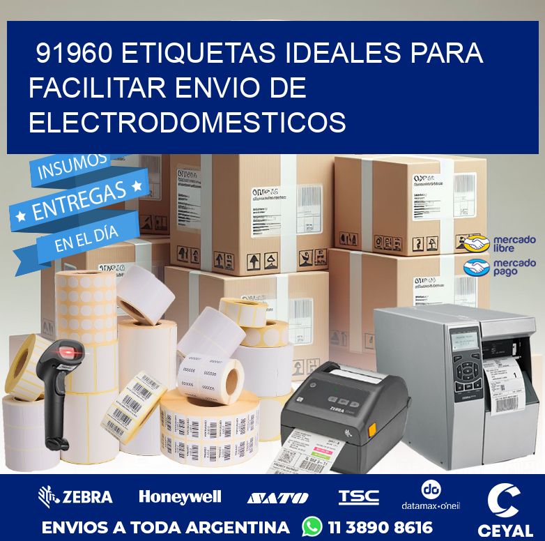 91960 ETIQUETAS IDEALES PARA FACILITAR ENVIO DE ELECTRODOMESTICOS