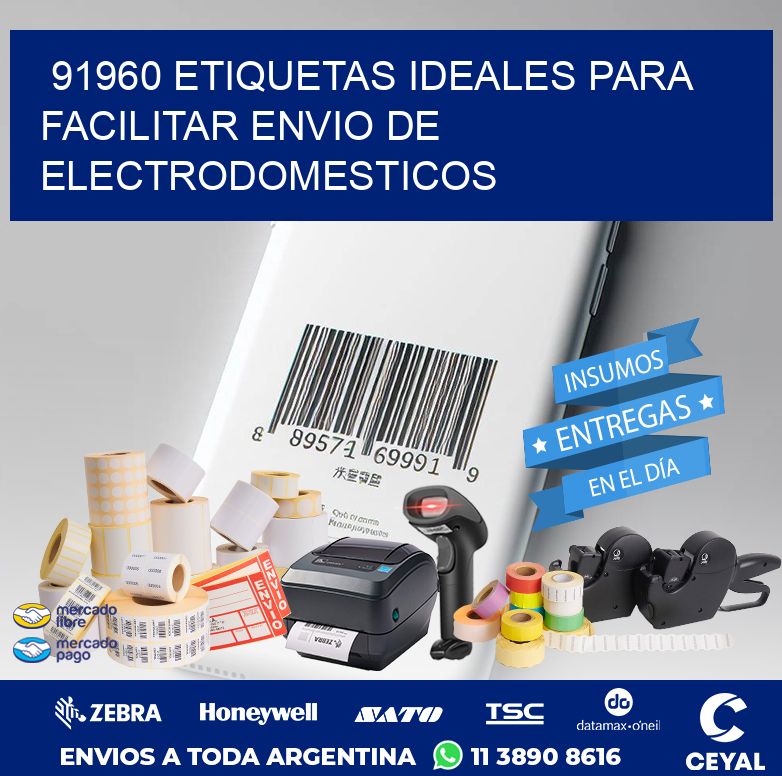 91960 ETIQUETAS IDEALES PARA FACILITAR ENVIO DE ELECTRODOMESTICOS