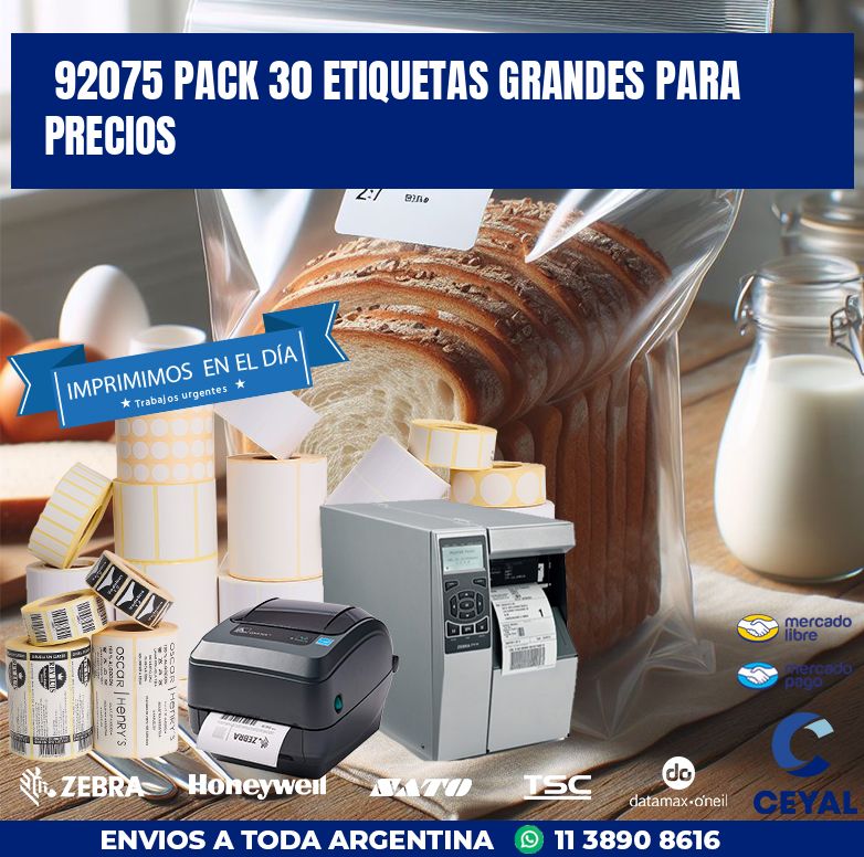92075 PACK 30 ETIQUETAS GRANDES PARA PRECIOS