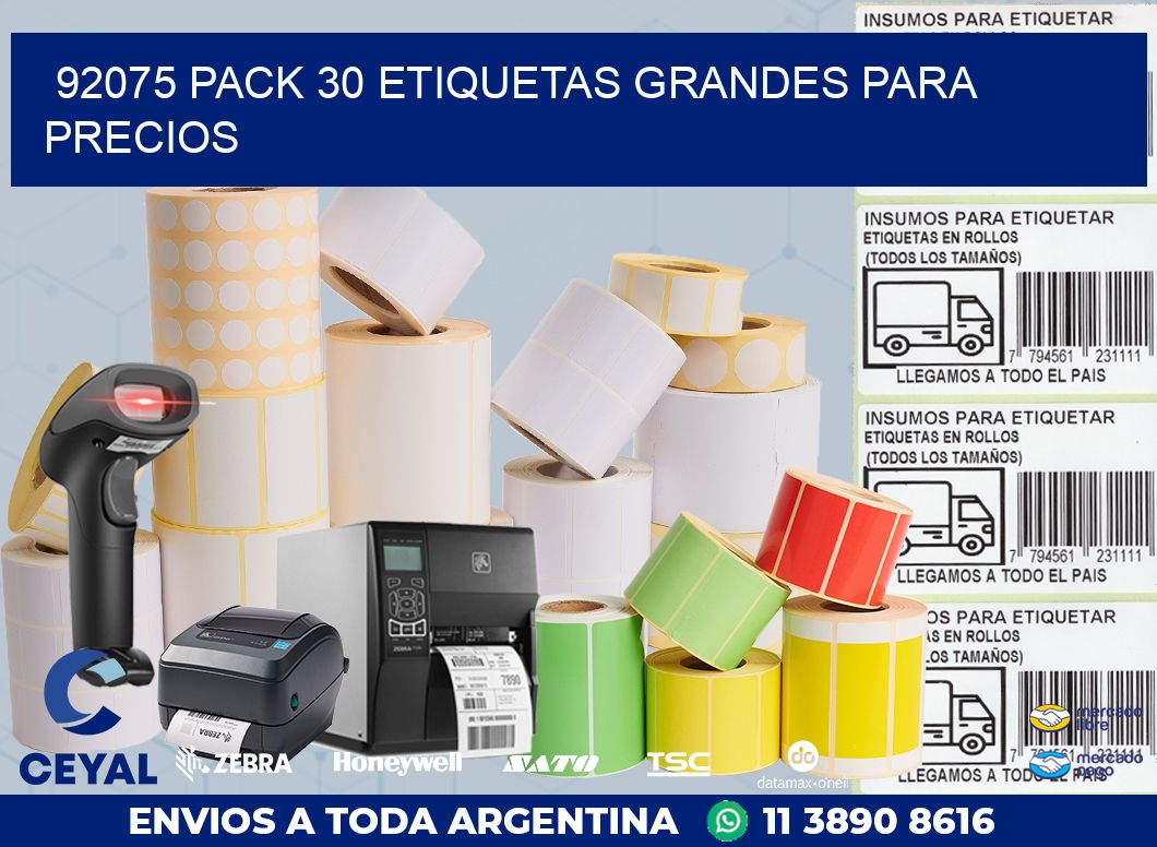 92075 PACK 30 ETIQUETAS GRANDES PARA PRECIOS