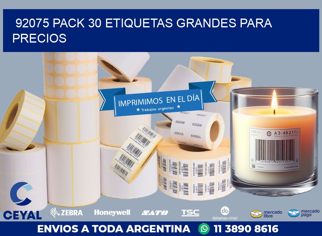 92075 PACK 30 ETIQUETAS GRANDES PARA PRECIOS