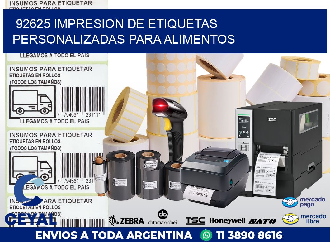 92625 IMPRESION DE ETIQUETAS PERSONALIZADAS PARA ALIMENTOS
