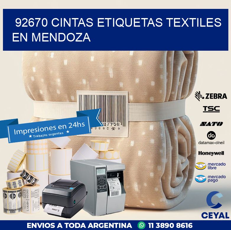 92670 CINTAS ETIQUETAS TEXTILES EN MENDOZA
