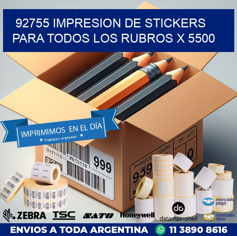 92755 IMPRESION DE STICKERS PARA TODOS LOS RUBROS X 5500