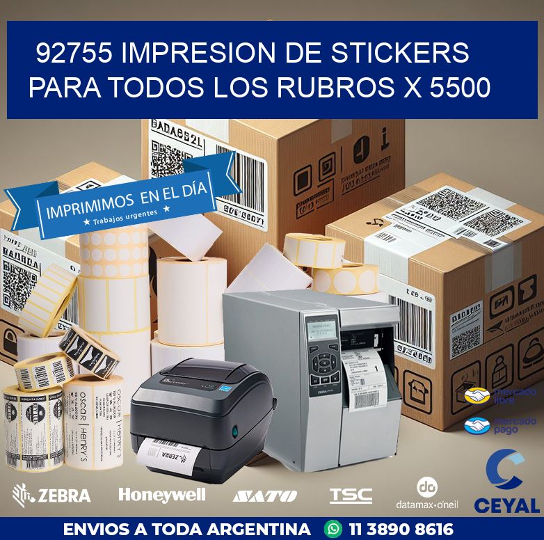 92755 IMPRESION DE STICKERS PARA TODOS LOS RUBROS X 5500