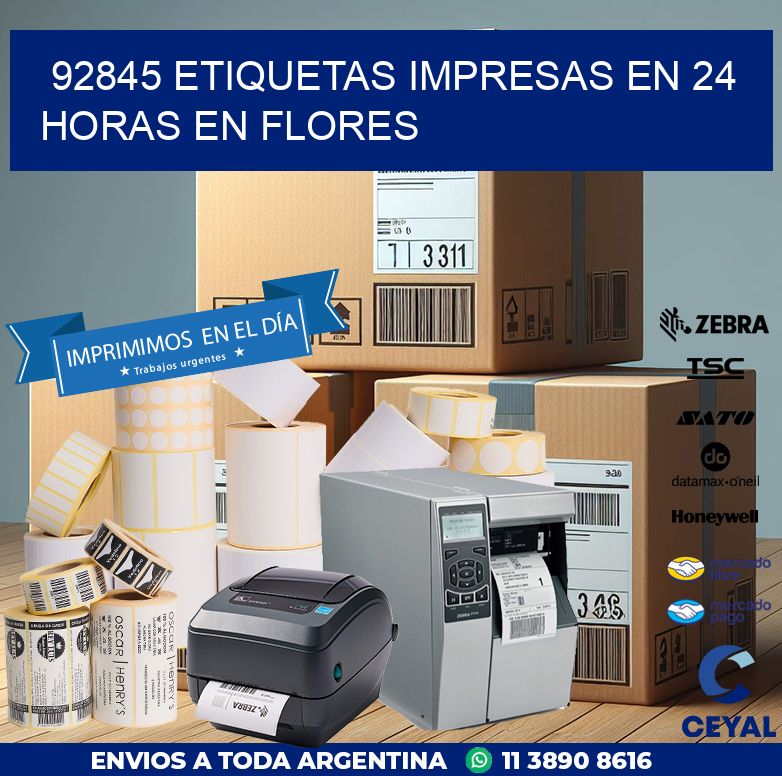 92845 ETIQUETAS IMPRESAS EN 24 HORAS EN FLORES