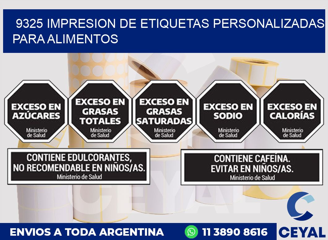 9325 IMPRESION DE ETIQUETAS PERSONALIZADAS PARA ALIMENTOS