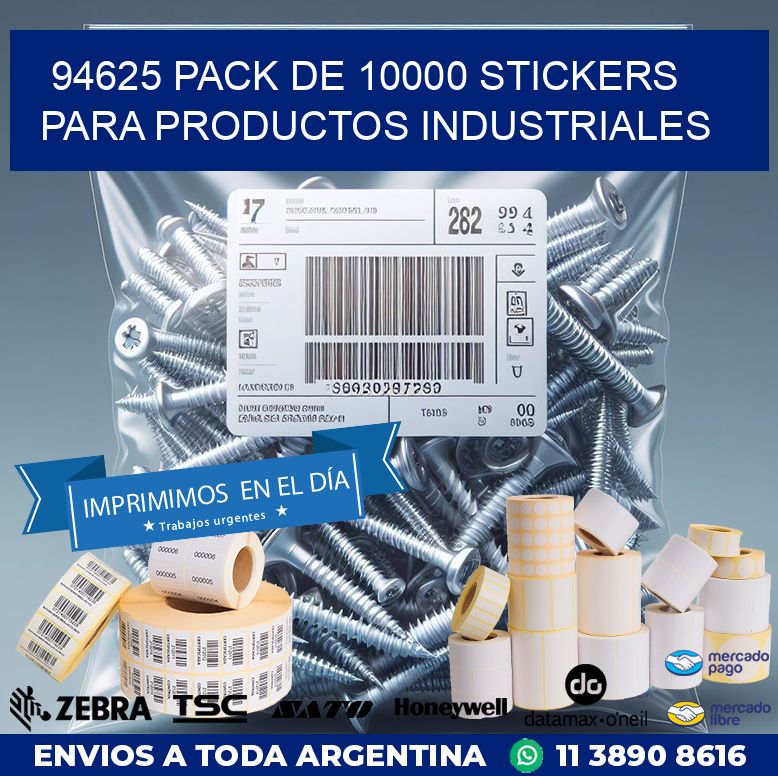 94625 PACK DE 10000 STICKERS PARA PRODUCTOS INDUSTRIALES