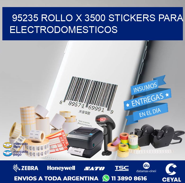 95235 ROLLO X 3500 STICKERS PARA ELECTRODOMESTICOS