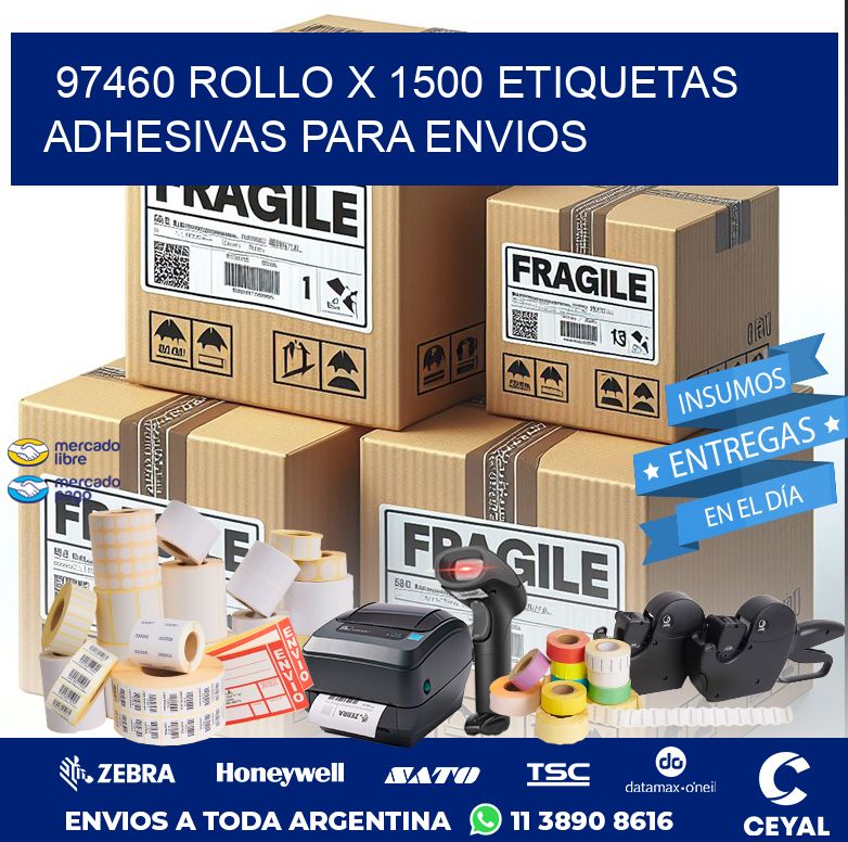 97460 ROLLO X 1500 ETIQUETAS ADHESIVAS PARA ENVIOS
