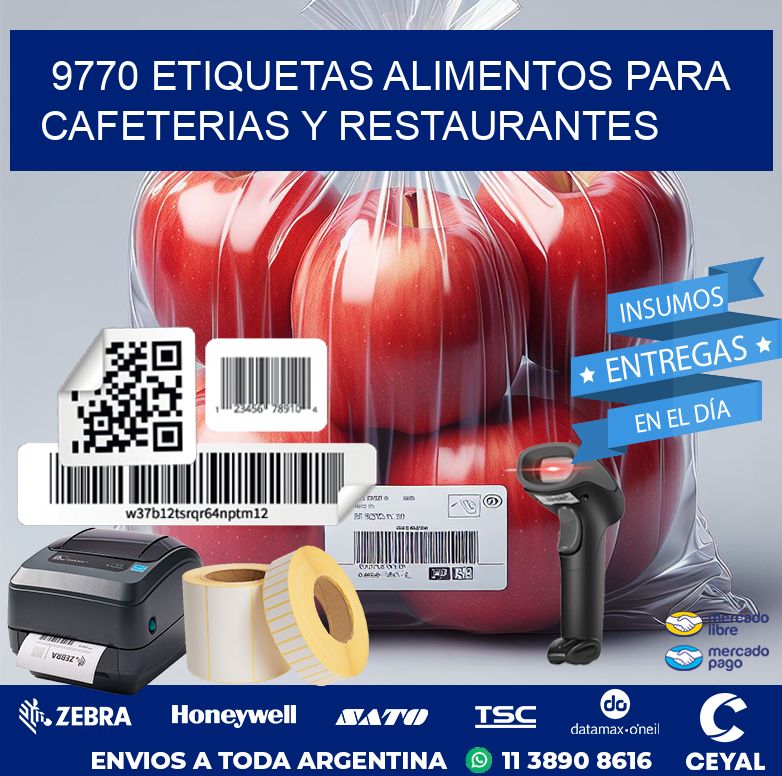 9770 ETIQUETAS ALIMENTOS PARA CAFETERIAS Y RESTAURANTES