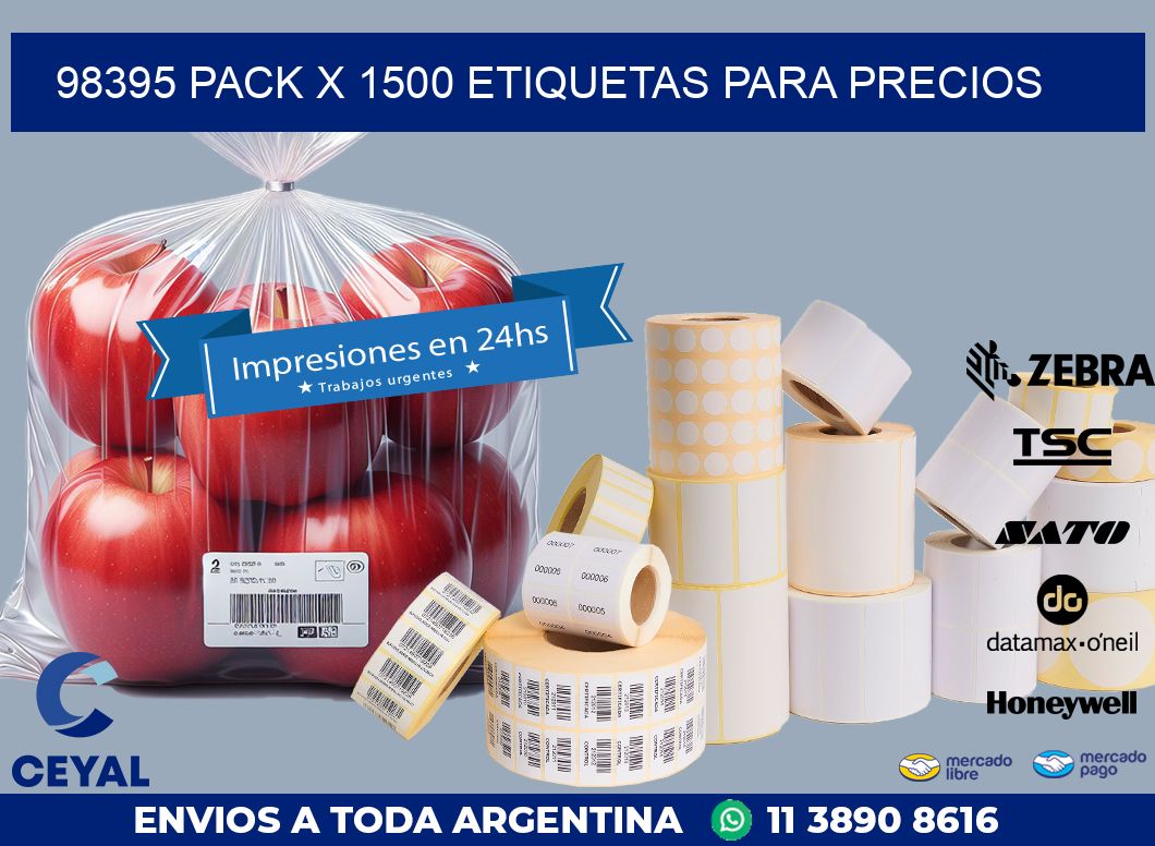 98395 PACK X 1500 ETIQUETAS PARA PRECIOS