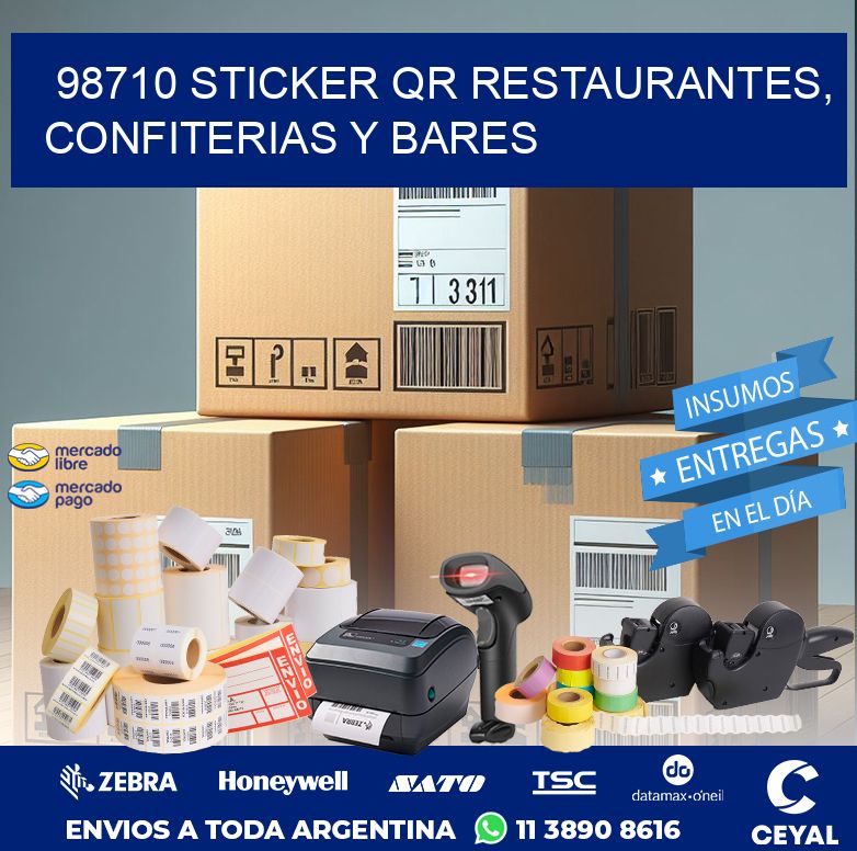 98710 STICKER QR RESTAURANTES, CONFITERIAS Y BARES