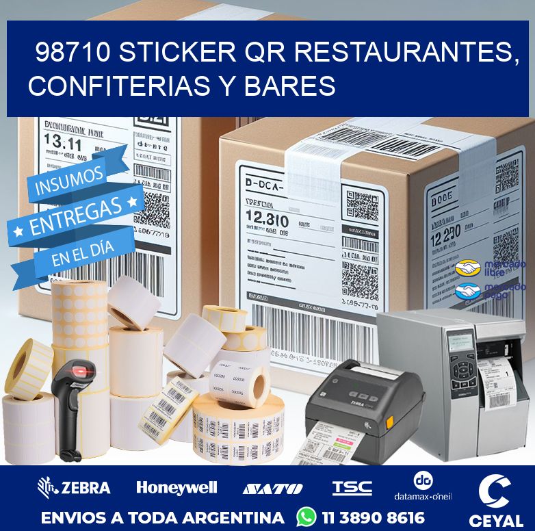 98710 STICKER QR RESTAURANTES, CONFITERIAS Y BARES