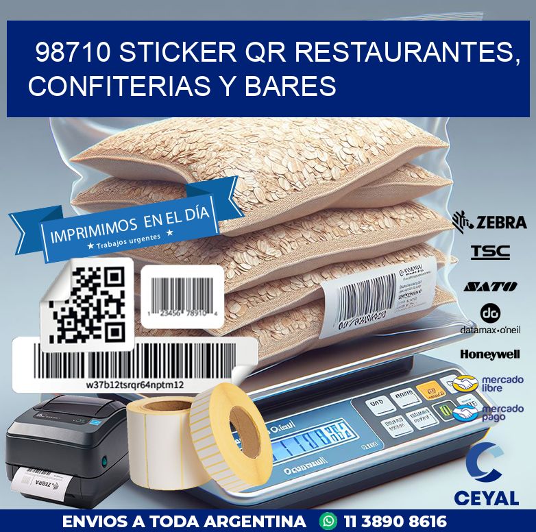 98710 STICKER QR RESTAURANTES, CONFITERIAS Y BARES