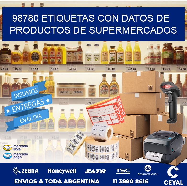 98780 ETIQUETAS CON DATOS DE PRODUCTOS DE SUPERMERCADOS