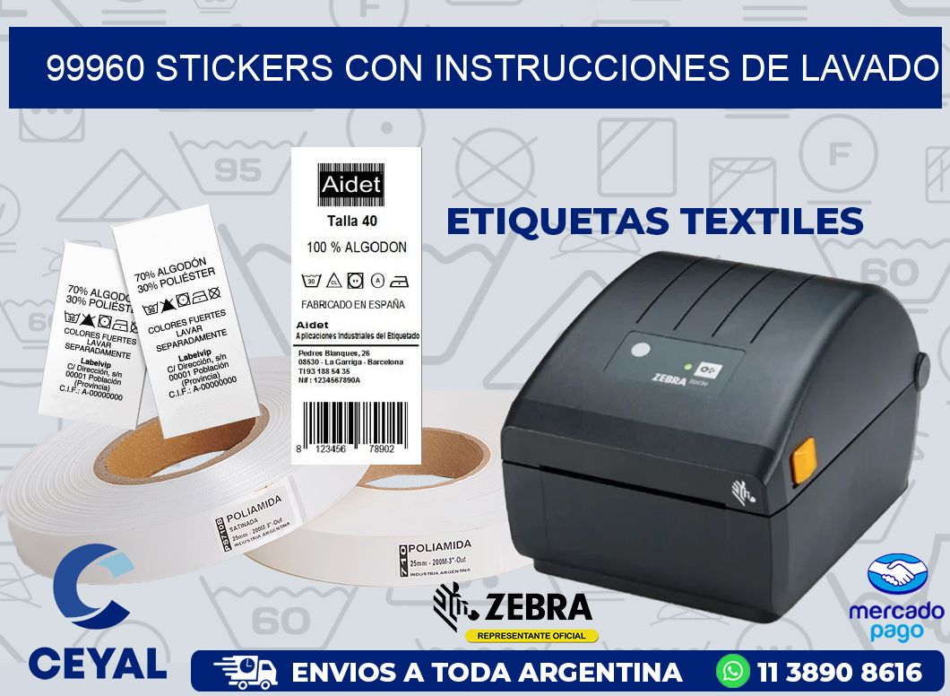 99960 STICKERS CON INSTRUCCIONES DE LAVADO